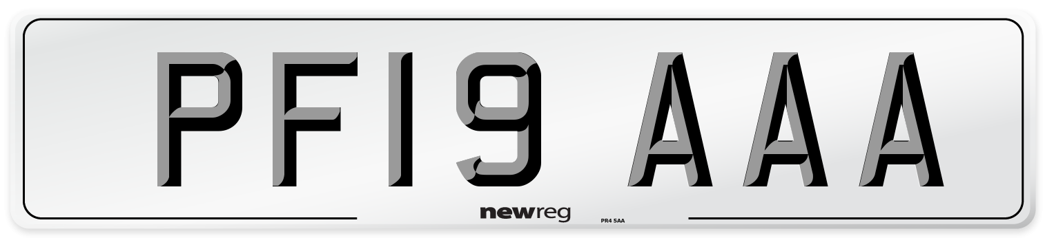 PF19 AAA Number Plate from New Reg